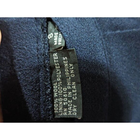 Kasper for A.S.L. Women's Navy Blue 2 Piece Set Lined Wool Skirt Suit Size 8 - Picture 6 of 7